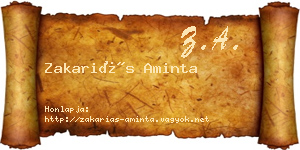 Zakariás Aminta névjegykártya